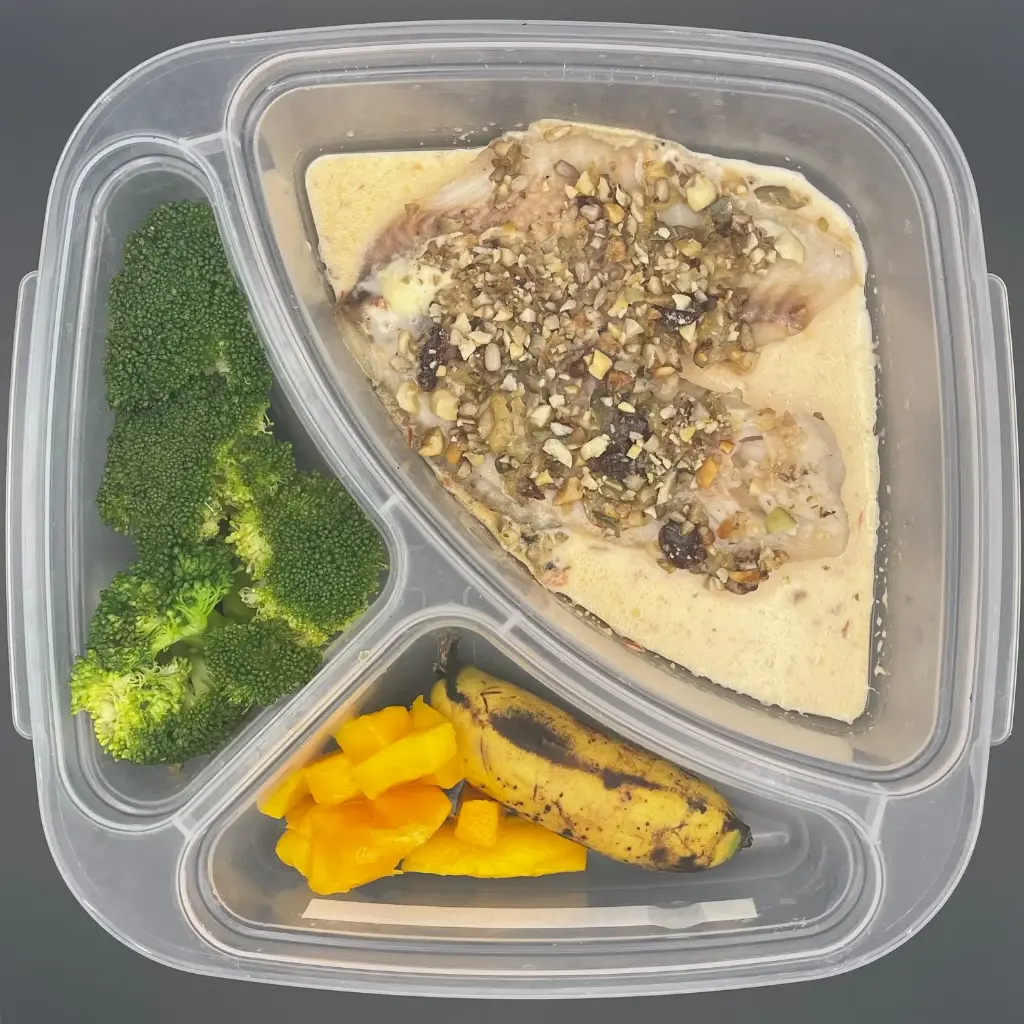 High Protein | Miércoles | Comida | Pescado c/costra de maní