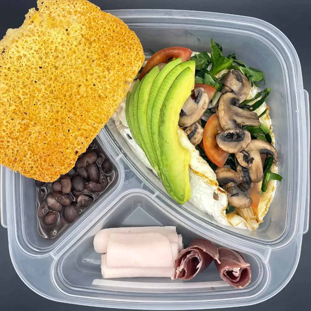 High Protein | Viernes | Desayuno | Claras con espinaca y champiñón LC