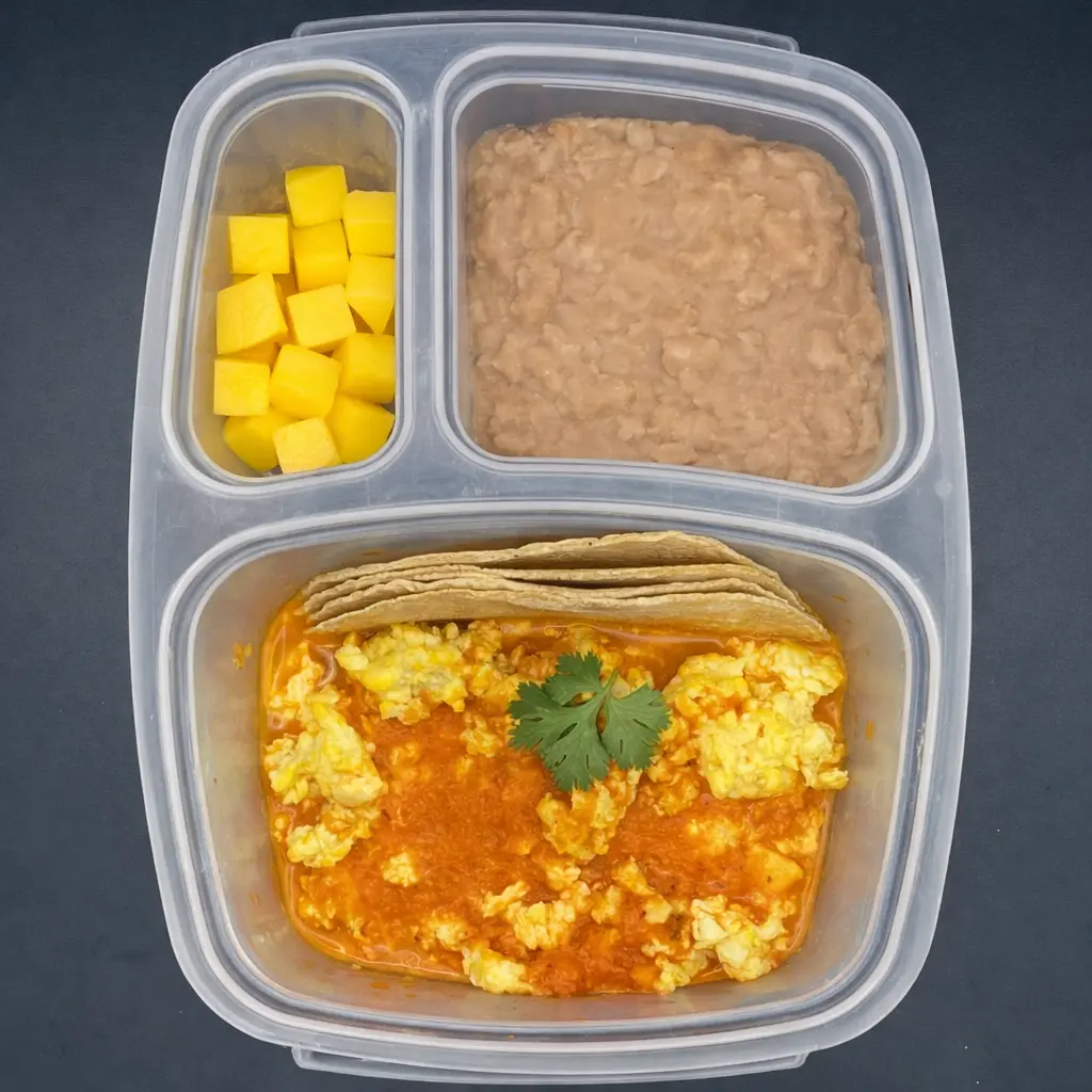 Kids | Lunes | Desayuno | Huevos entomatados