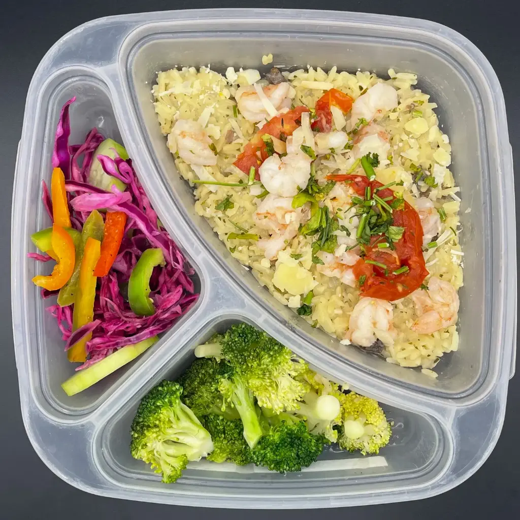 Saludable | Martes | Desayuno | Risotto con camarones