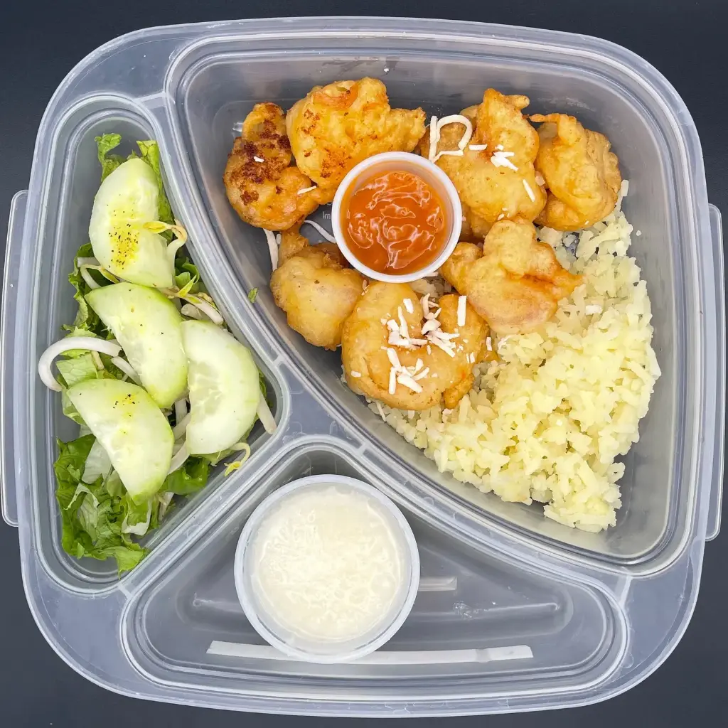 Saludable | Jueves | Cena | Camarones al coco