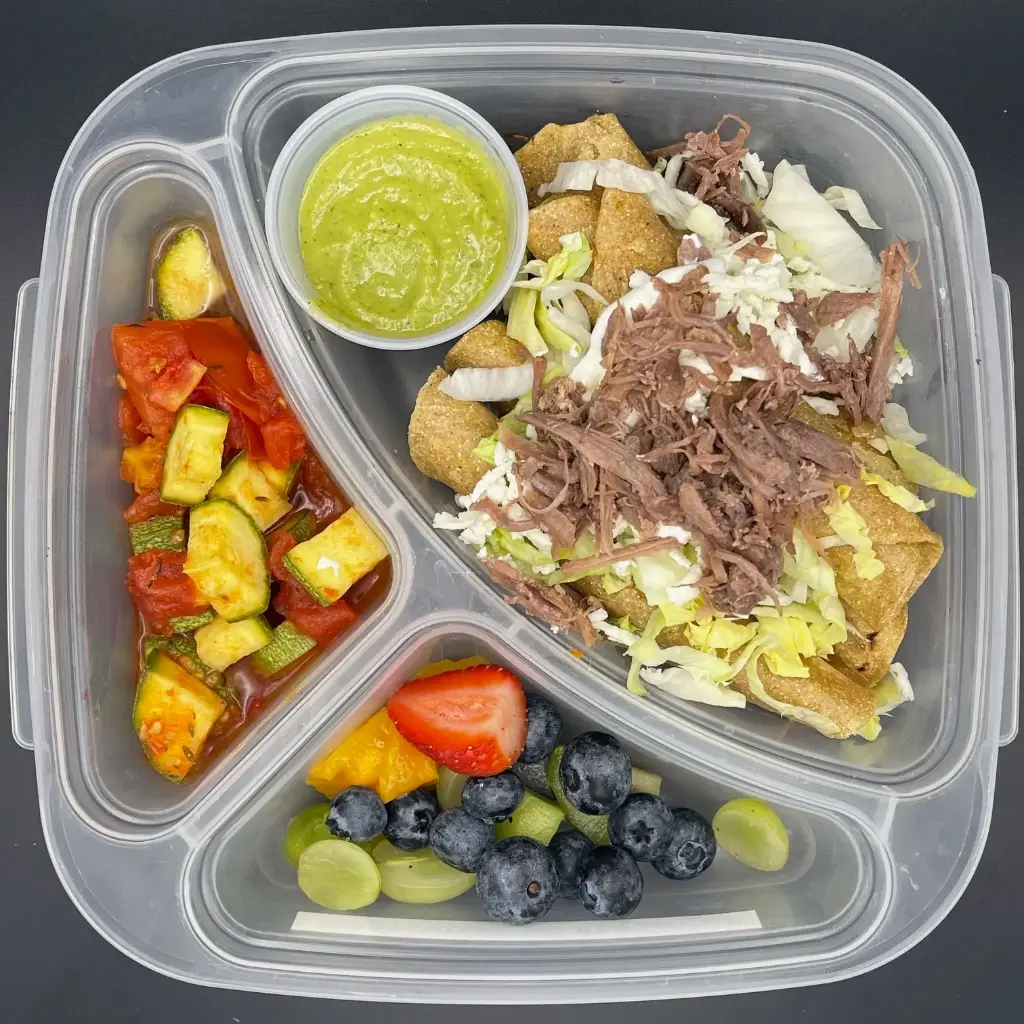 Saludable | Miércoles | Desayuno | Flautas de res ligeras