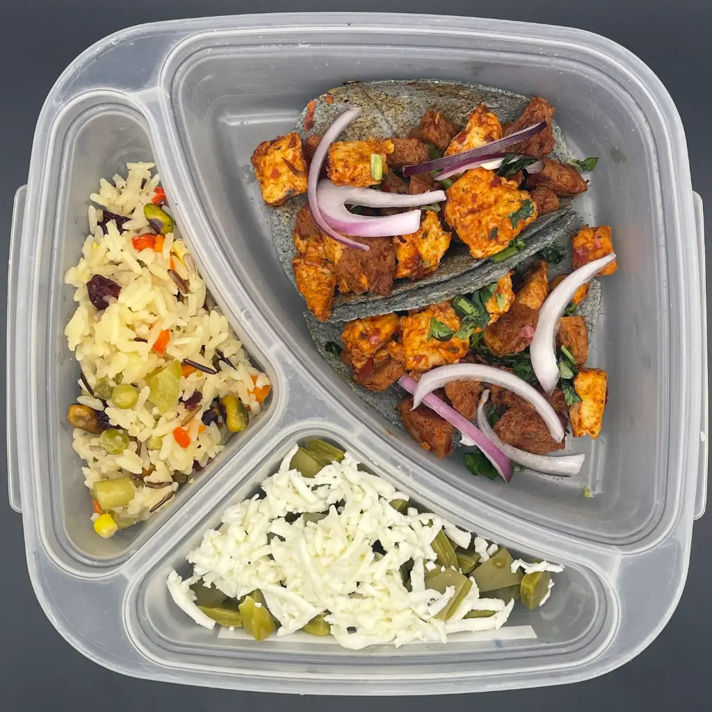 Veggie | Martes | Comida | Proteína vegana enchilada