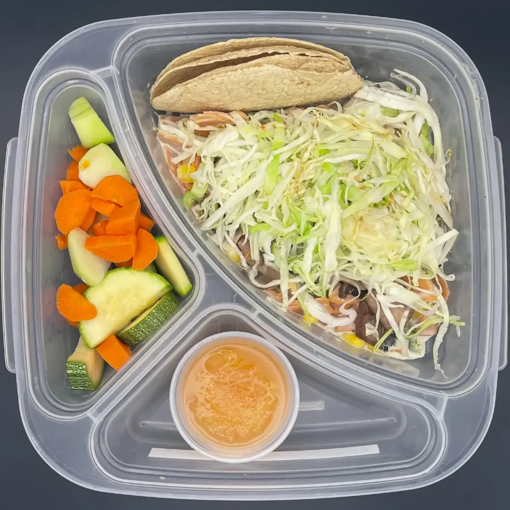 Veggie | Lunes | Cena | Jamón veg. y rajas con crema