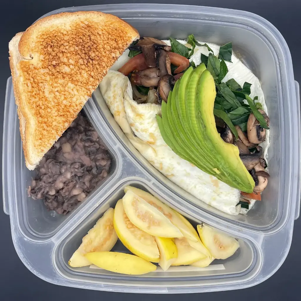 Veggie | Viernes | Desayuno | Claras con espinaca y champiñón